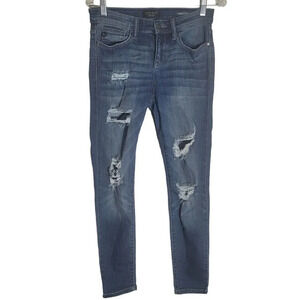 Judy Blue Skinny Fit Blue Jeans Women's Size 7 / 28 Distressed Stretch Grunge